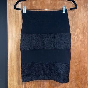 Lace Stripe Pencil Skirt